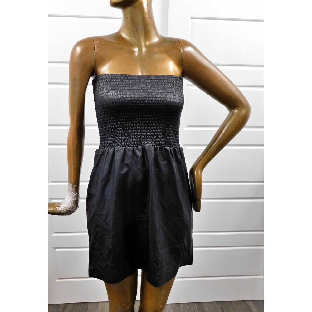 Commando Black Faux Leather Sleeveless Dress sz M/L